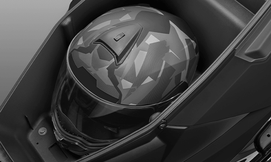 It has 20-litres of underseat storage.